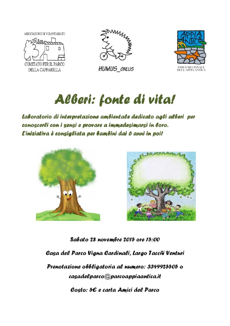 Volantino Alberi fonte di vita Daniela