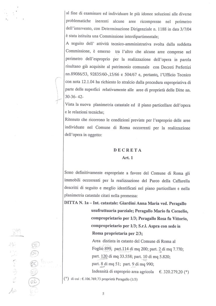2005 Decreto esproprio Veltroni 12